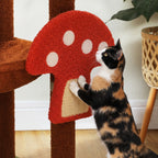 Chat faisant ses griffes sur l'arbre à Chat Champignon