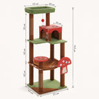 Schéma coté de l'arbre à Chat Champignon avec toutes les dimensions