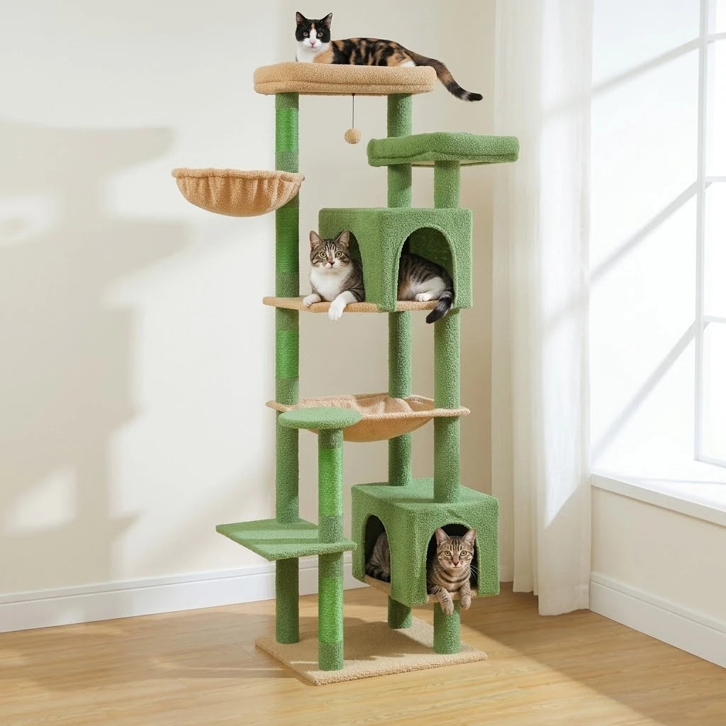Arbre à Chat 2 Chats installé dans un salon lumineux
