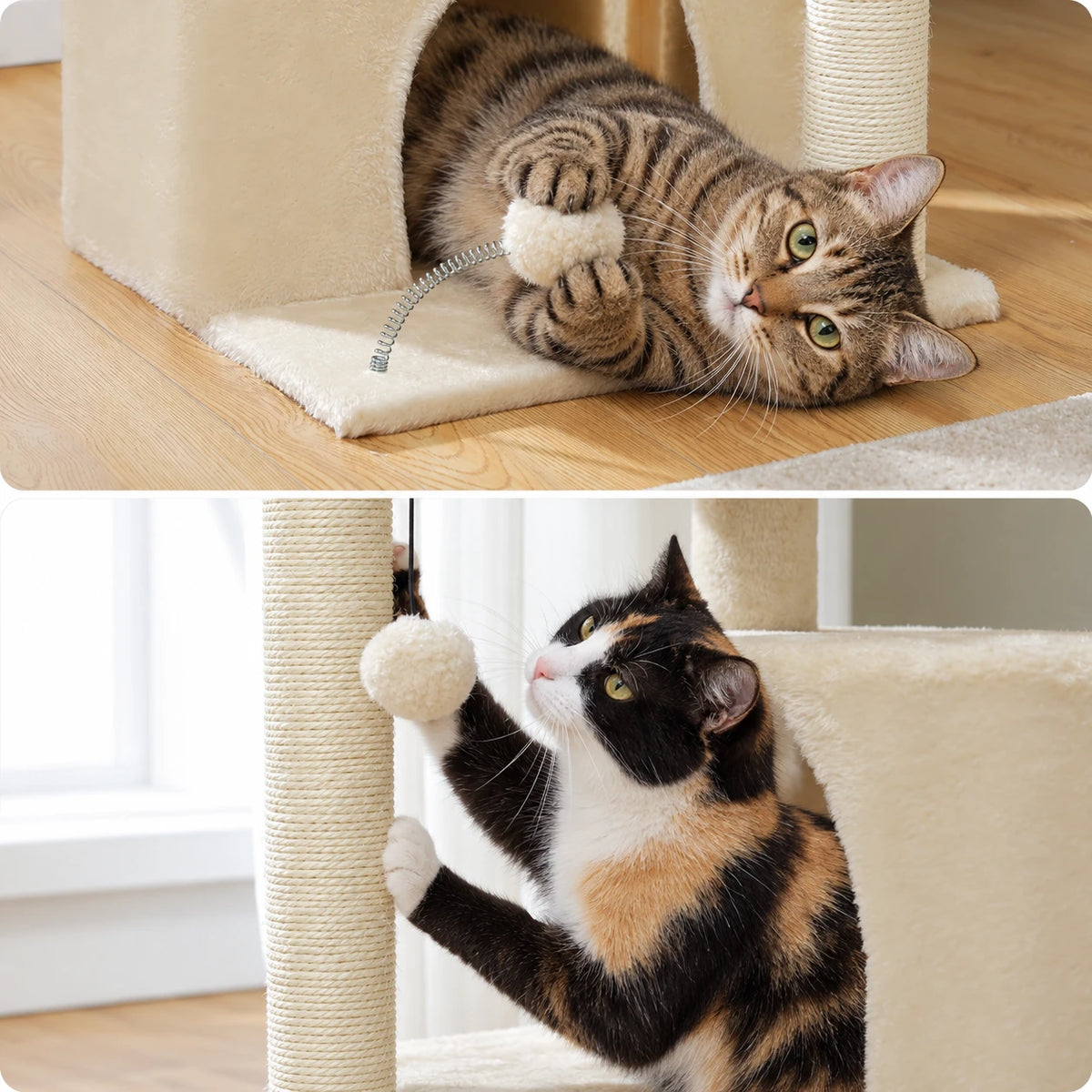 Pompon sur ressort de l'l'arbre à Chat Pas Cher