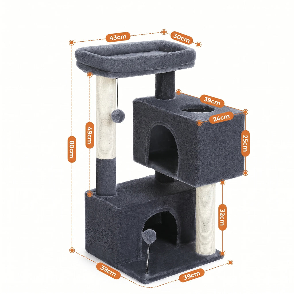 Schéma coté de l'arbre à Chat Pas Cher avec toutes les dimensions
