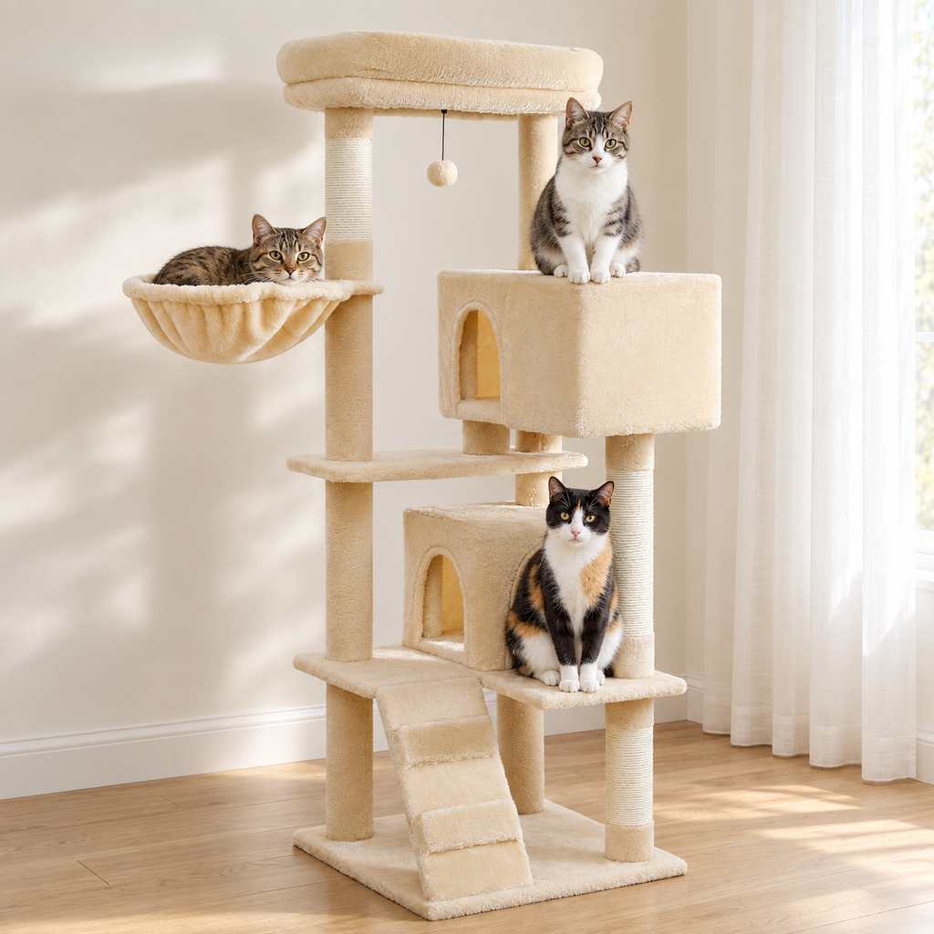 Arbre à Chat Classique installé dans un salon lumineux
