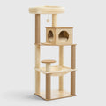 Arbre à Chat en Bois Design de 143 cm en bois avec hamac et niche en peluche