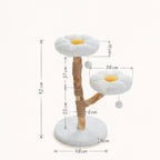 Schéma coté de l'arbre à Chat Blanc avec toutes les dimensions