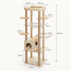Schéma coté de le grand Arbre à Chat en Bois avec toutes les dimensions