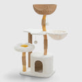 Arbre à Chat Design Scandinave scandinave en bois massif avec panier en rotin