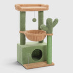 Arbre à Chat Vert vert cactus avec panier et niche