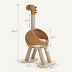Schéma coté de l'arbre à Chat Dinosaure avec toutes les dimensions