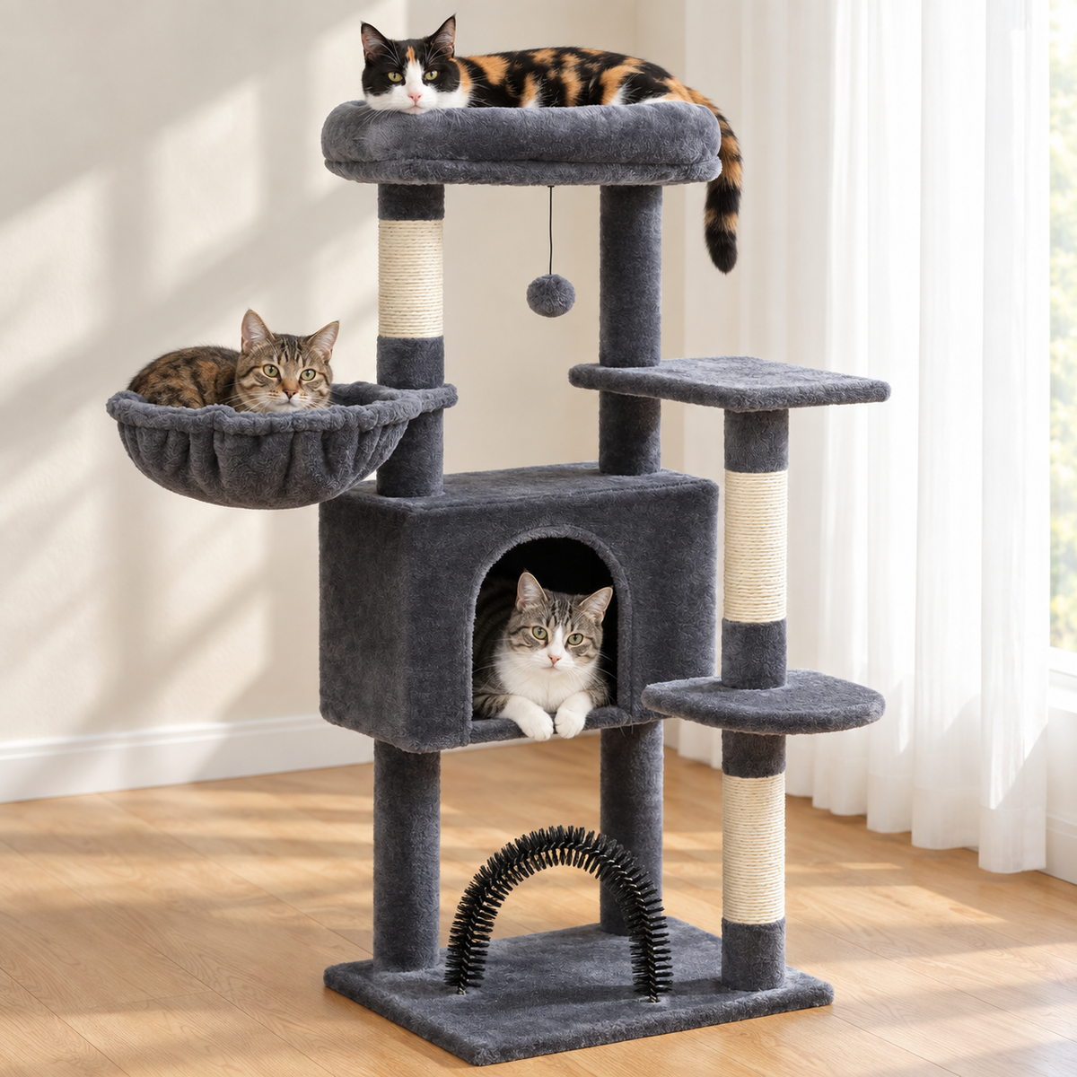Arbre à Chat Confortable installé dans un salon lumineux