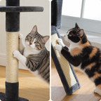 Chat faisant ses griffes sur l'arbre à Chat avec Hamac