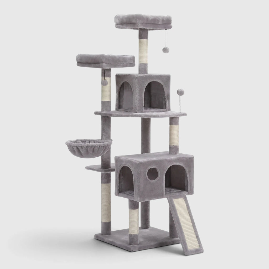 Arbre à Chat avec Hamac coloris Gris clair