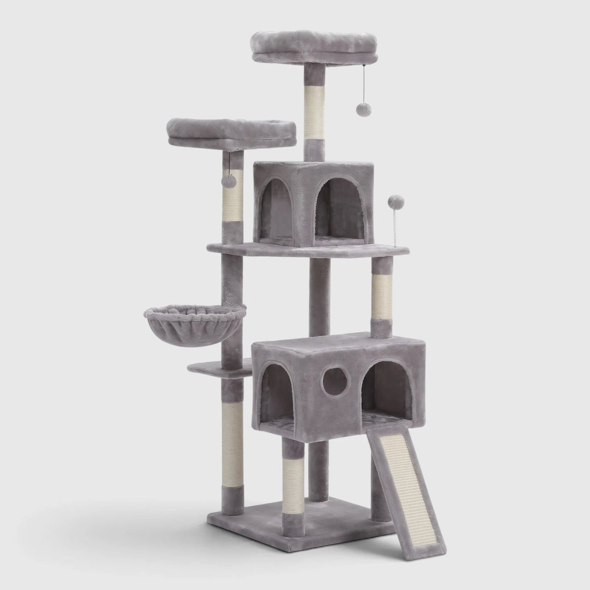 Arbre à Chat avec Hamac coloris Gris clair