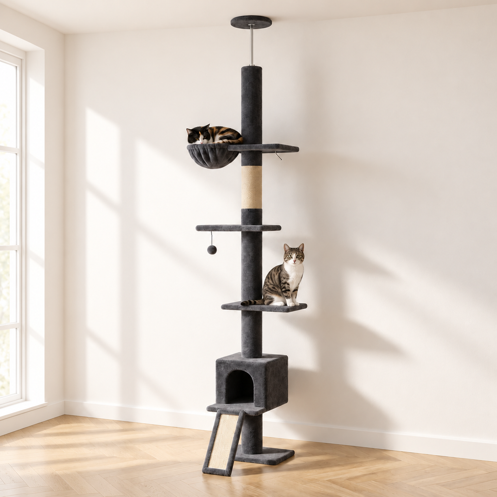 Arbre à Chat Sol Plafond installé dans un salon lumineux