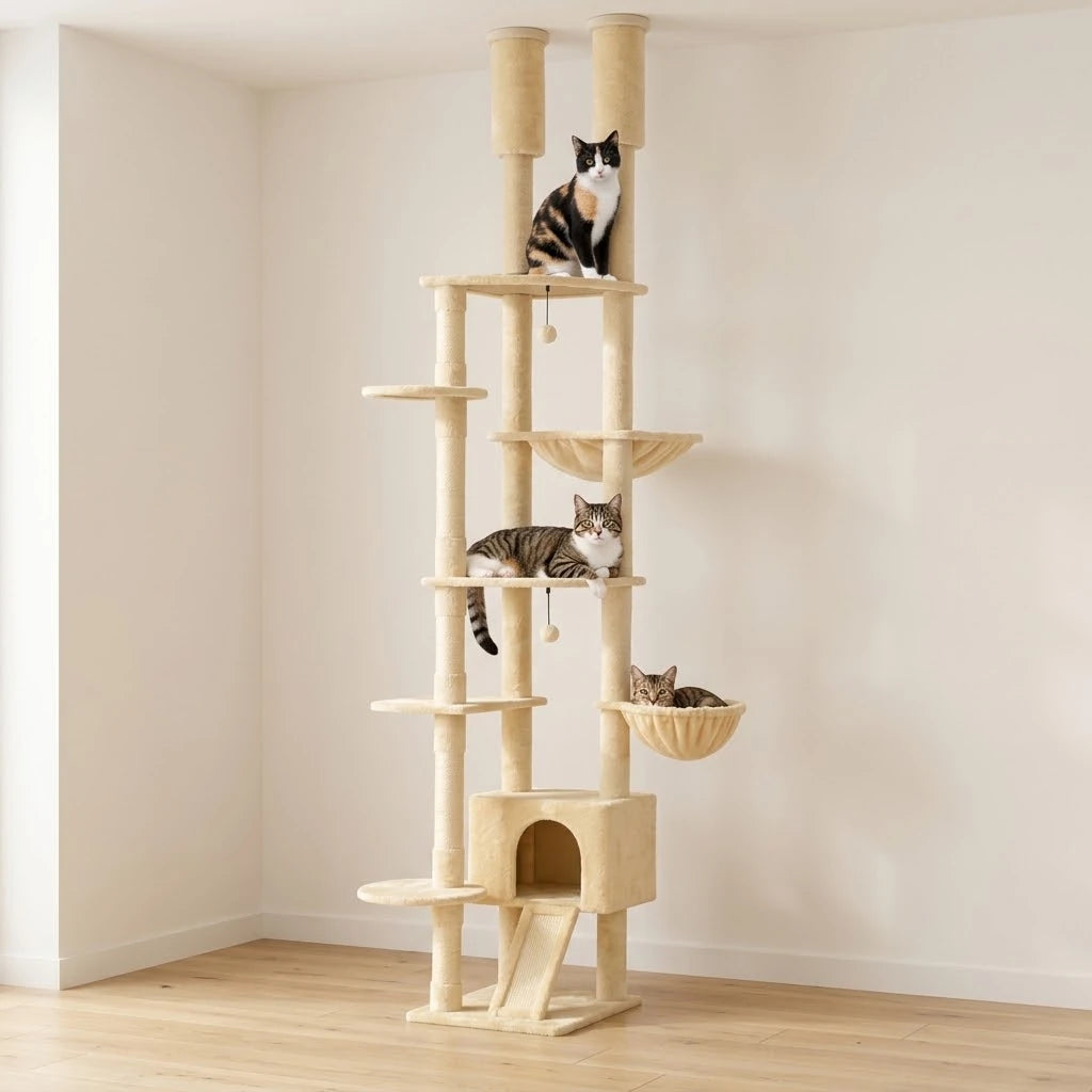 Arbre à Chat 250 cm installé dans un salon lumineux
