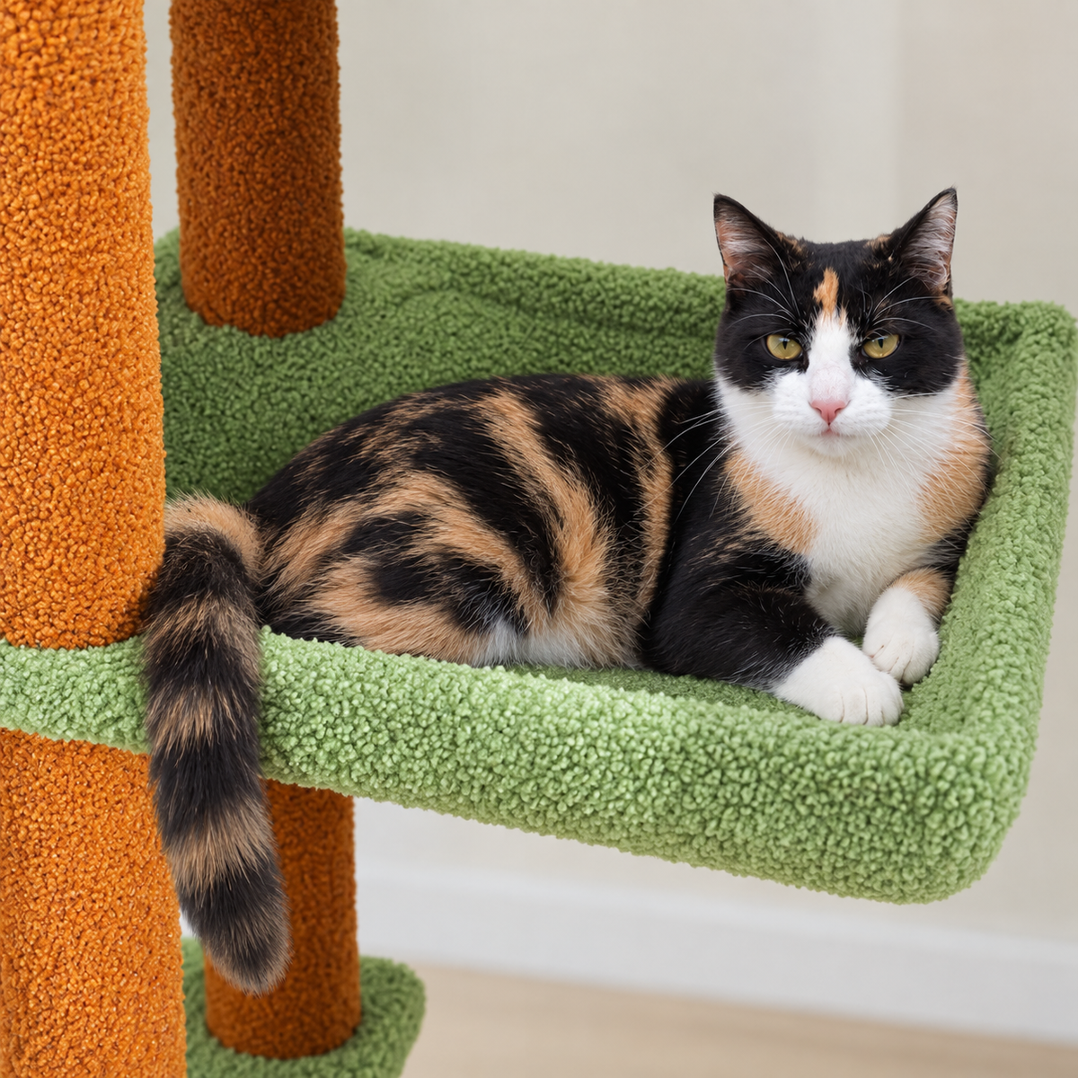 Chat allongé sur le perchoir de l'arbre à Chat Champignon XXL