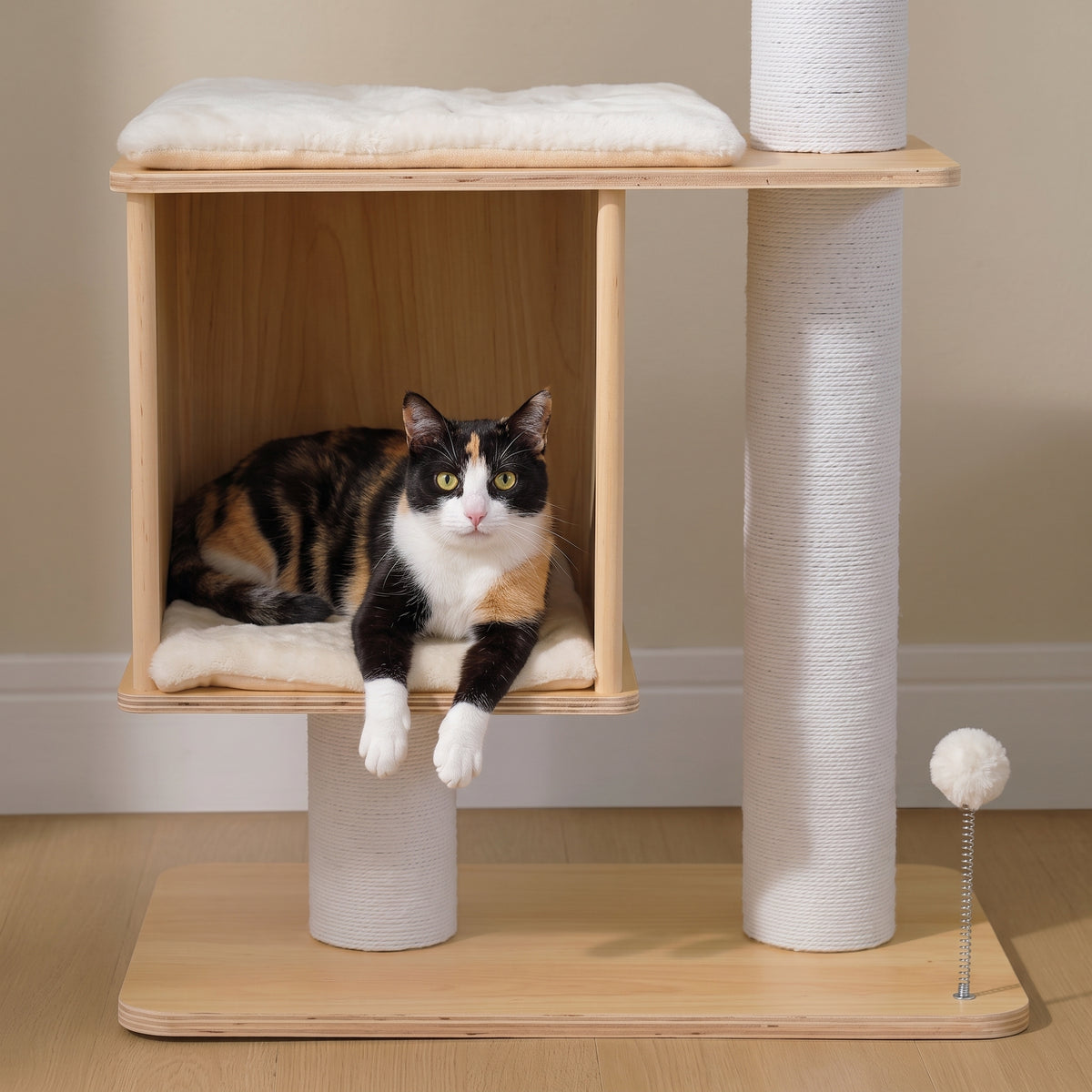 Chat installé dans la niche de l'arbre à Chat Design Luxe