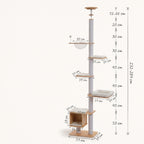 Schéma coté de l'arbre à Chat Design Luxe avec toutes les dimensions