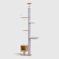 Arbre à Chat Design Luxe colonne blanche du sol au plafond avec niche cube
