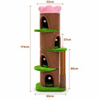 Schéma coté de l'arbre à Chat Original avec toutes les dimensions