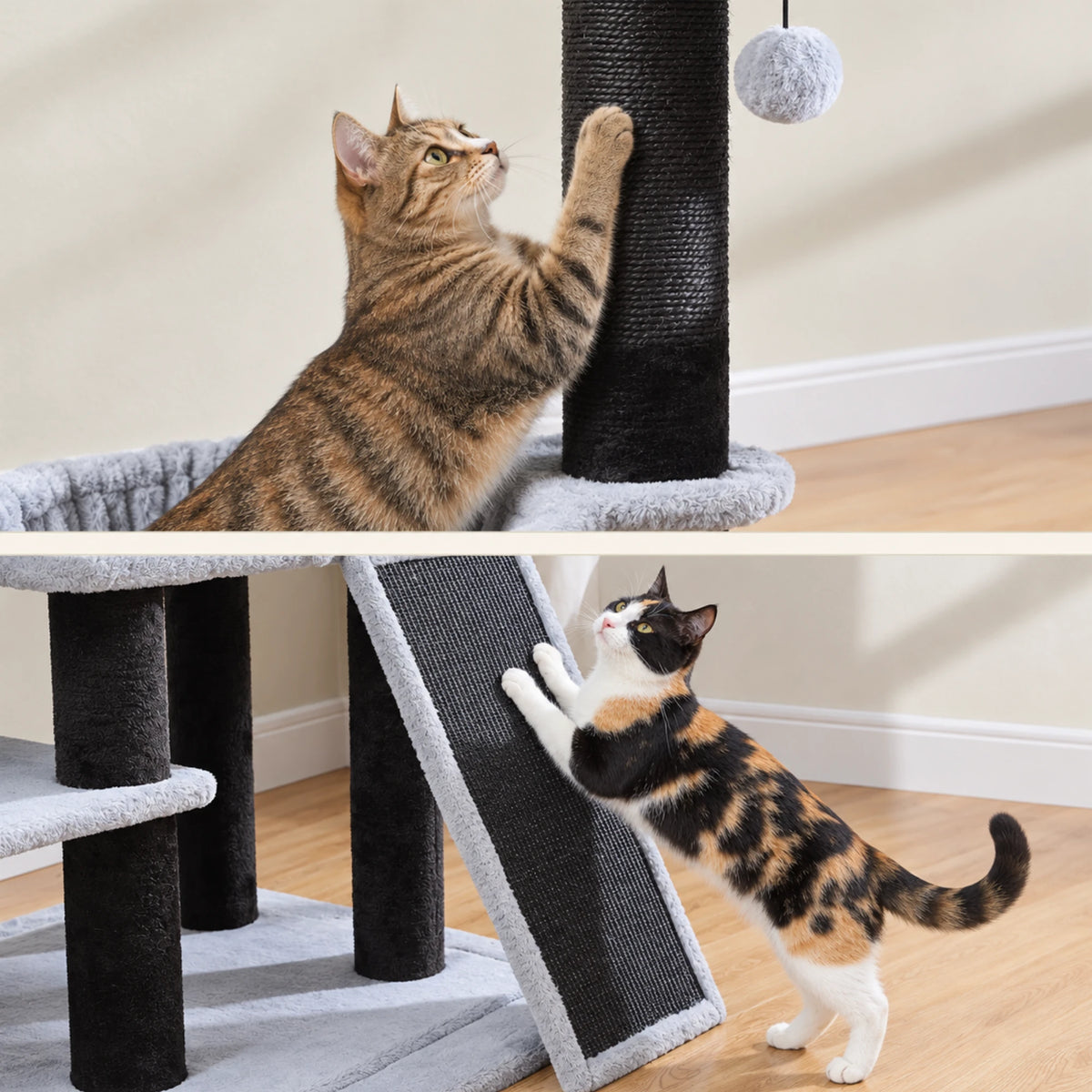 Chat installé dans la niche de l'arbre à Chat XXL