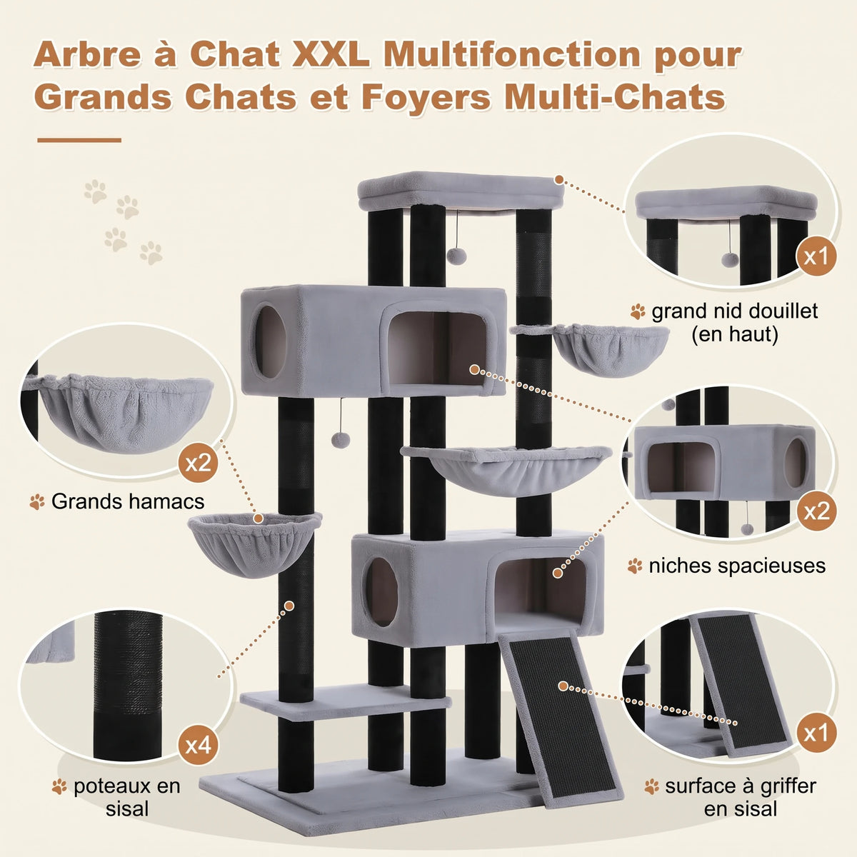 Aménagements XXL de l'l'arbre à Chat XXL