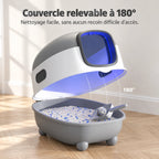 Couvercle relevable à 180° de la maison de toilette chat