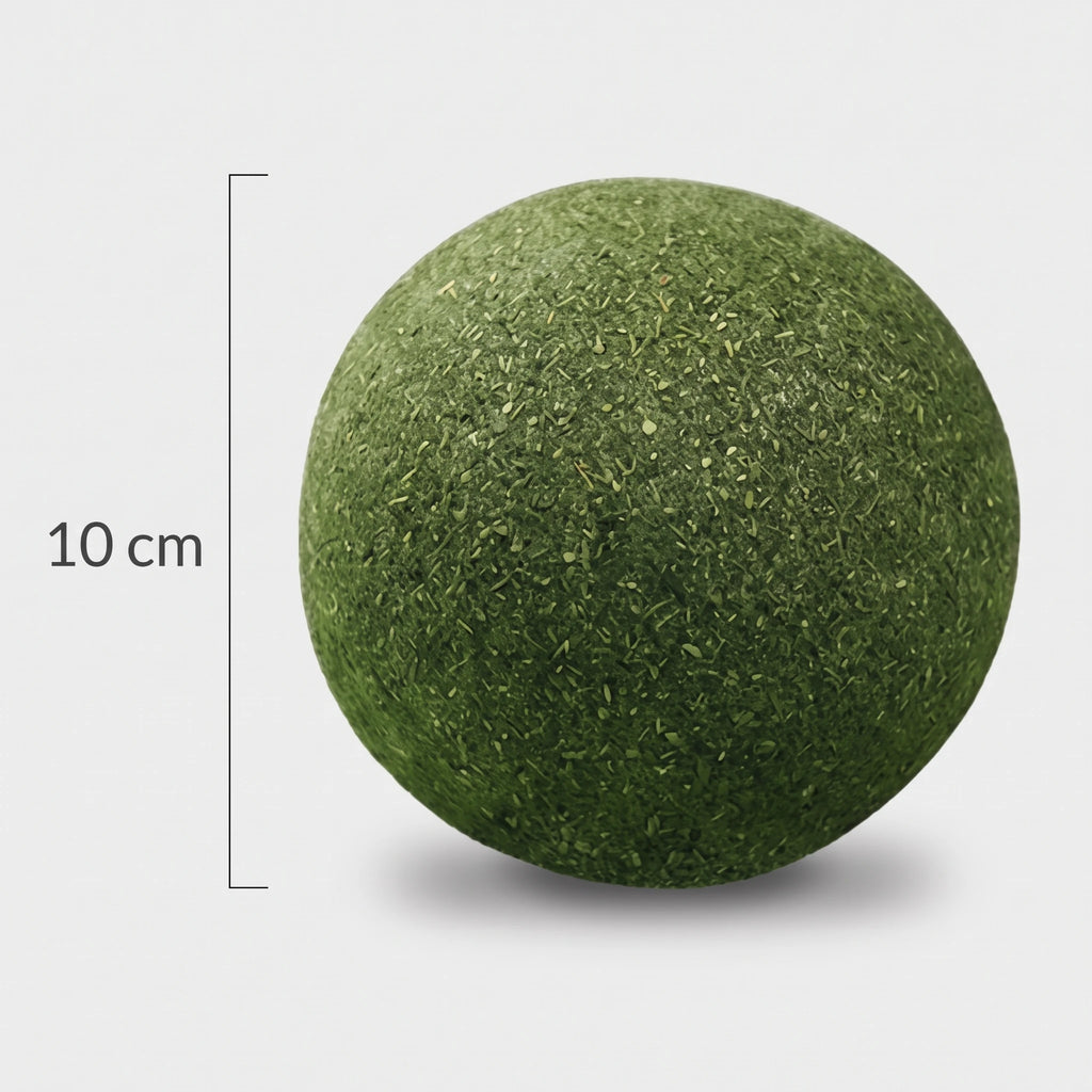 Schéma coté de la boule herbe à chat : diamètre de 10 cm