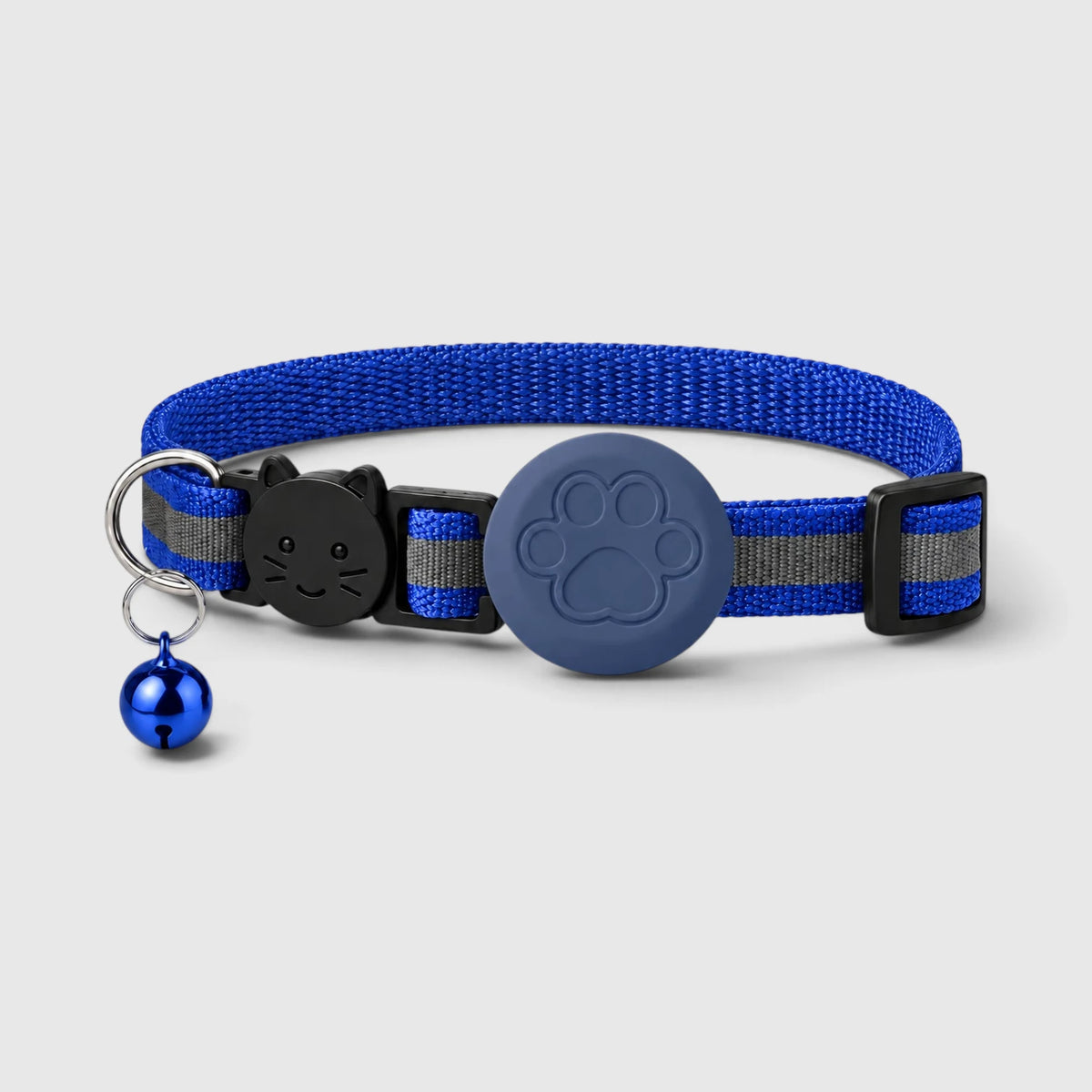 Collier localisation chat bleu avec clochette