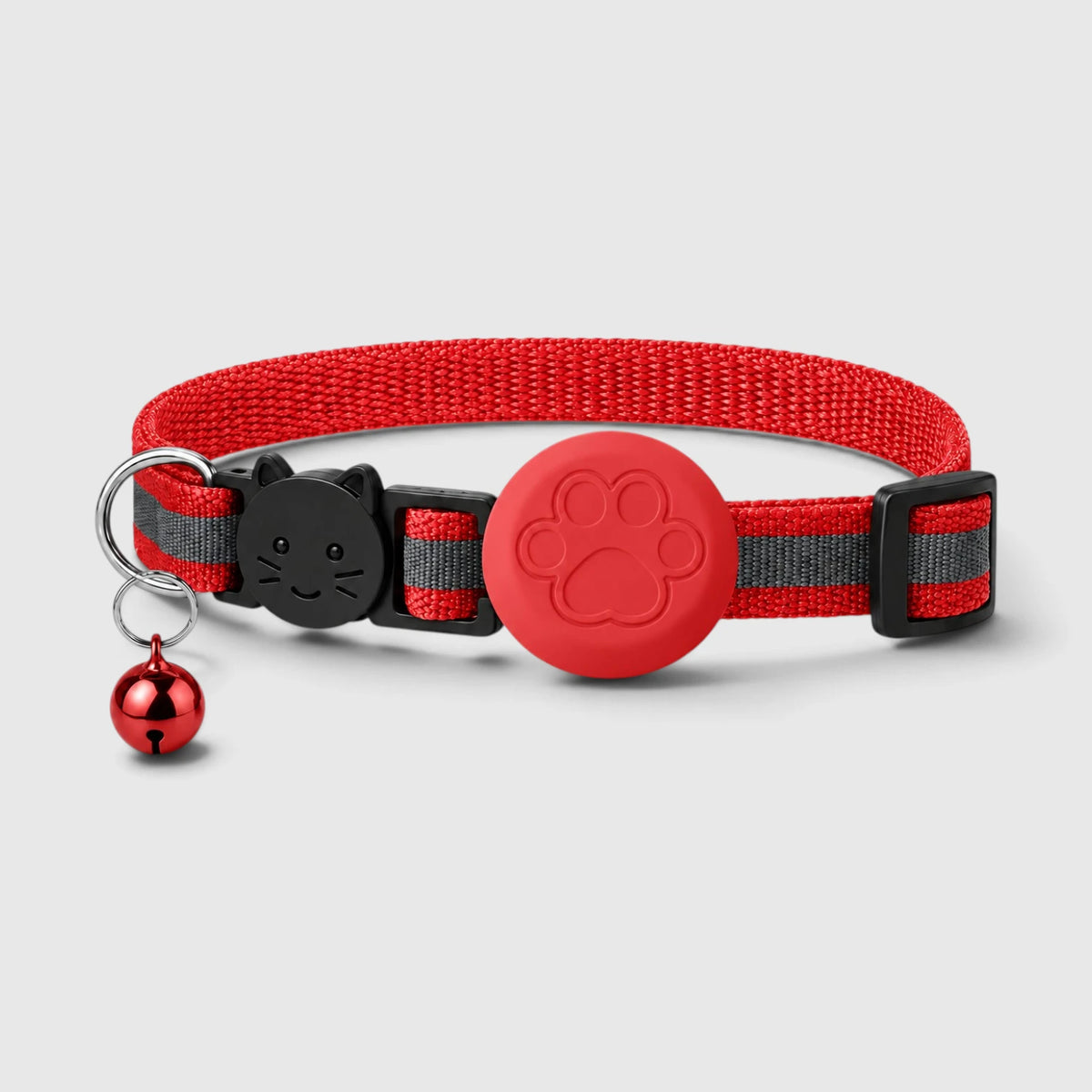 Collier localisation chat rouge avec clochette