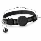 Dimensions du collier localisation chat : tour de cou de 19 à 32 cm, largeur de 1 cm