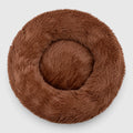 Coussin anti stress chat marron en fausse fourrure