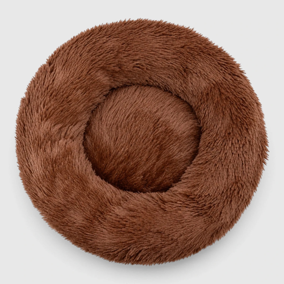 Coussin anti stress chat marron en fausse fourrure