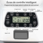 Écran de contrôle du distributeur programmable : repas, portions, heure
