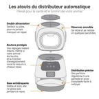 Atouts du distributeur de croquettes programmable : double alimentation et base antidérapante