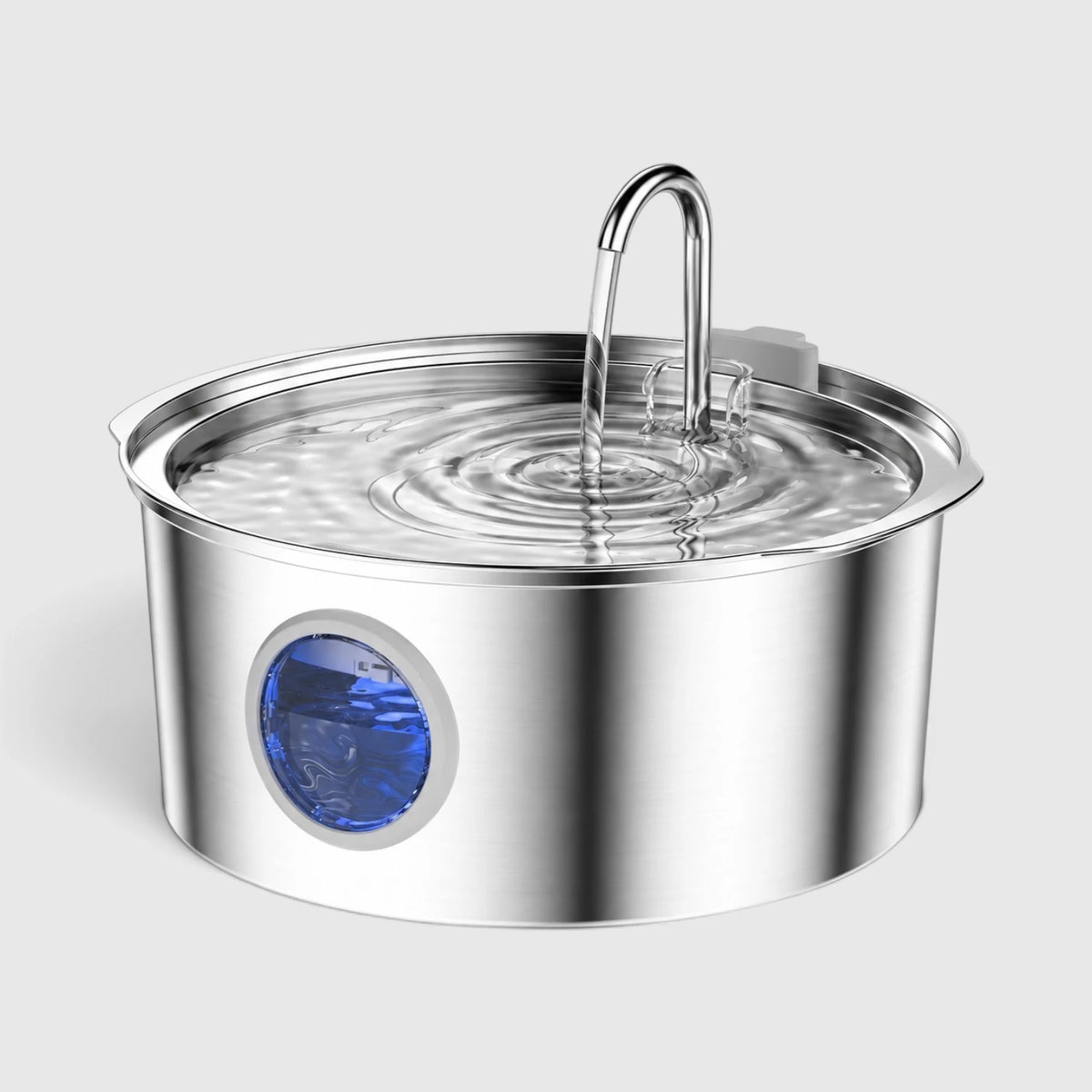 Distributeur d'eau chat de 7 L en inox avec fenêtre de niveau d'eau