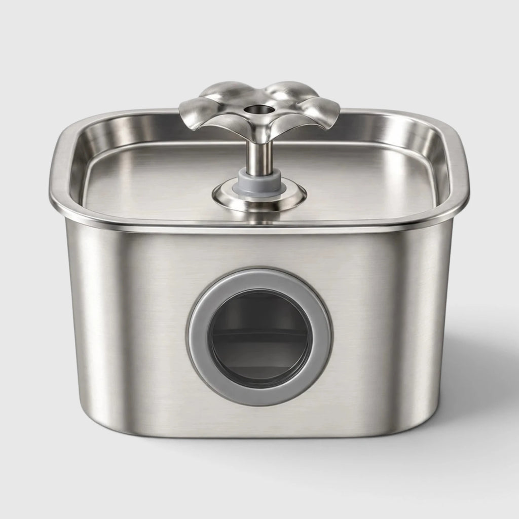 Fontaine à eau chat fleur de 2,6 L en inox avec bec en forme de fleur