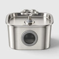 Fontaine à eau chat fleur de 2,6 L en inox avec bec en forme de fleur