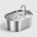 Fontaine à eau chat silencieuse ovale en inox avec bec en arc