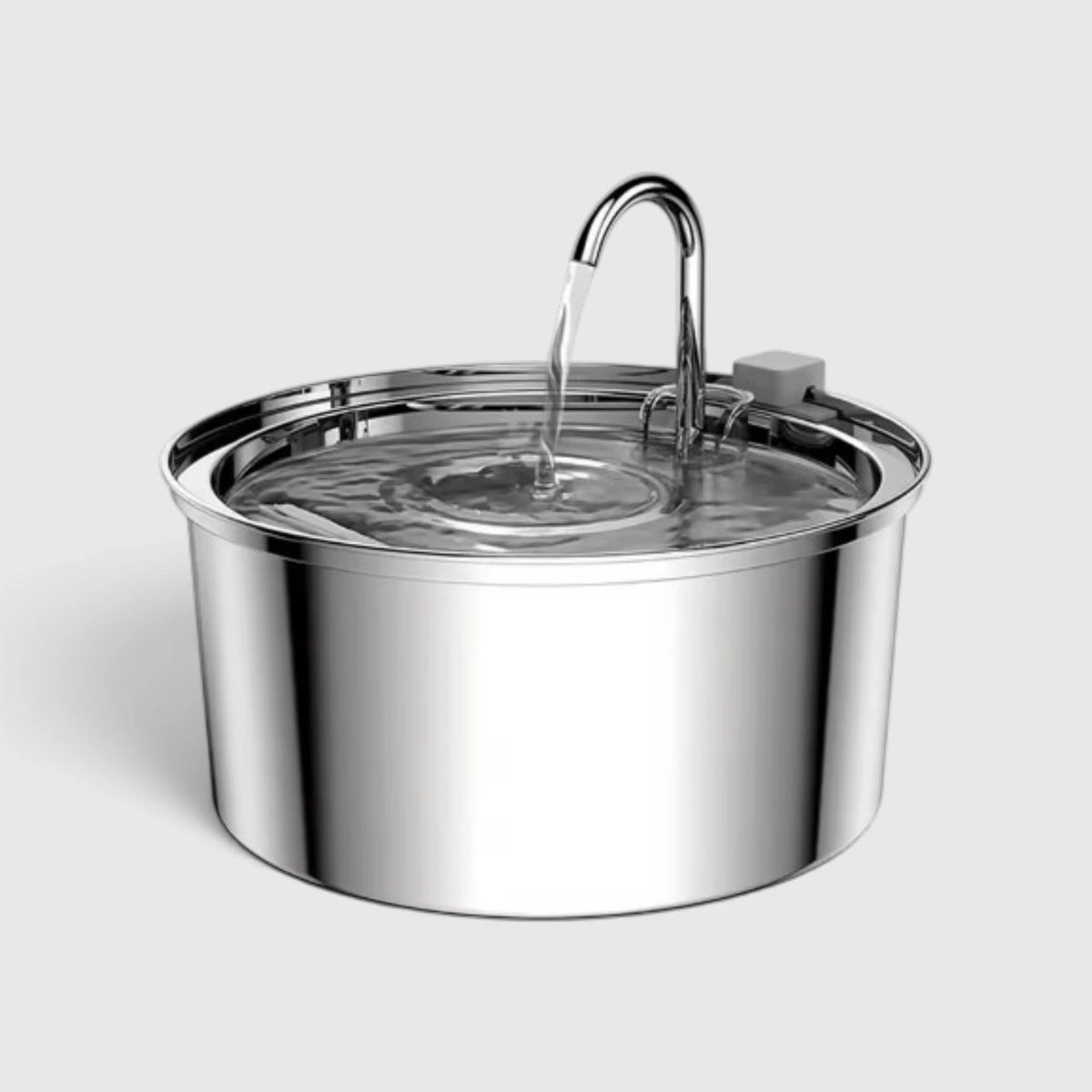 Fontaine à eau chat automatique ronde en inox avec bec