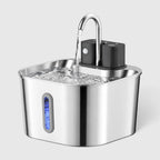 Fontaine à eau chat sans prise carrée en inox avec robinet