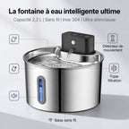 Fontaine à eau chat design : 2,2 L, sans fil, inox 304, ultra silencieuse