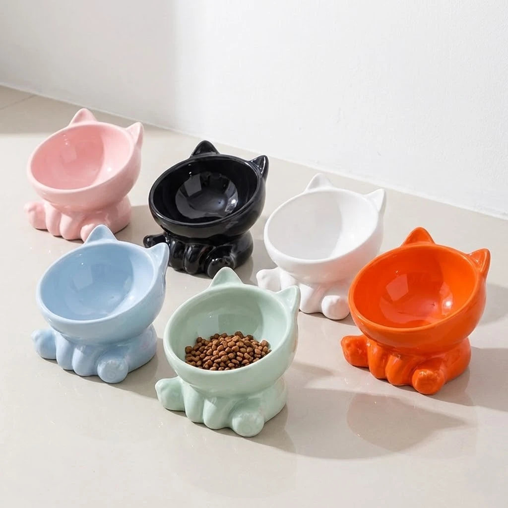 Les six coloris de la gamelle chat céramique réunis