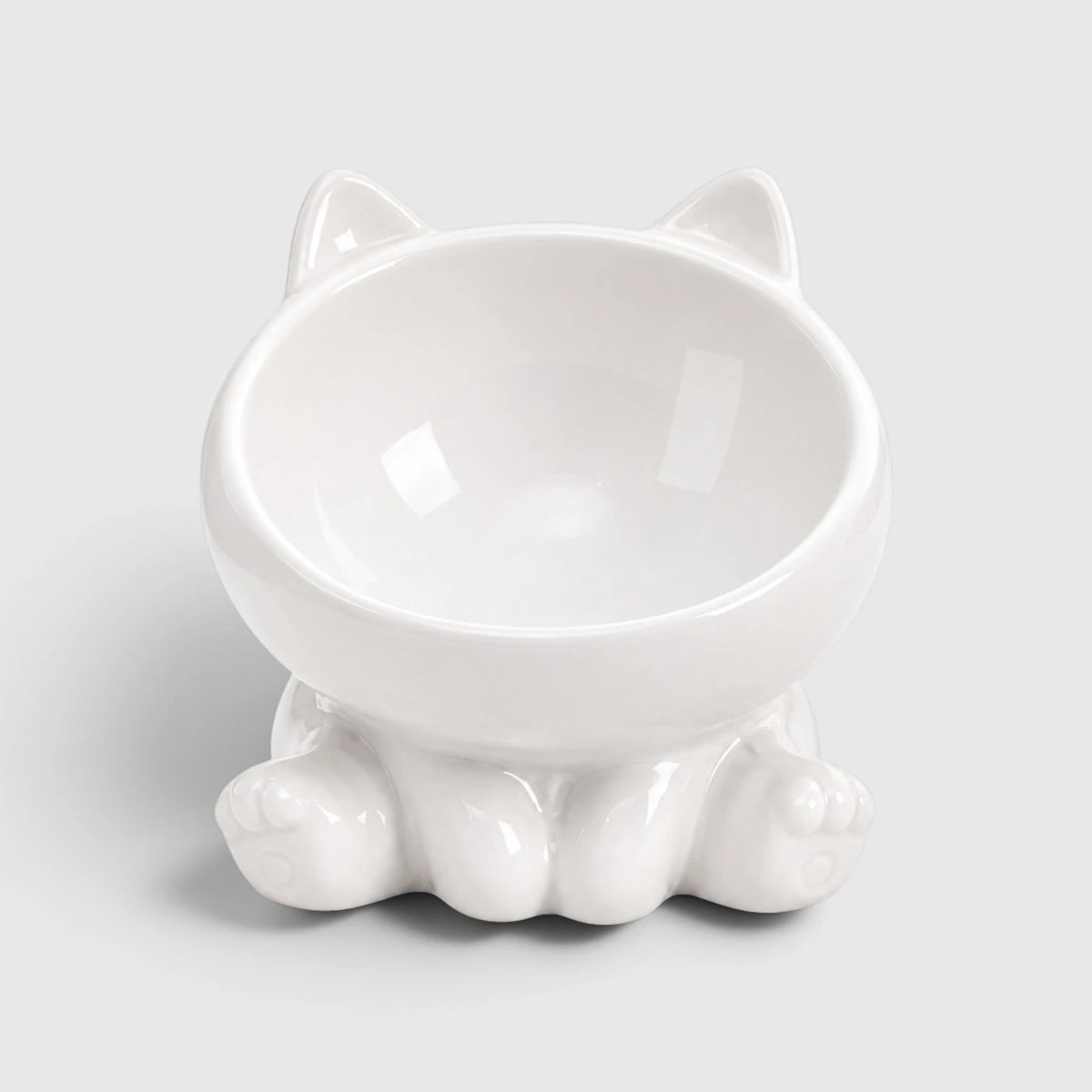 Gamelle chat céramique blanche