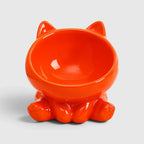 Gamelle chat céramique orange