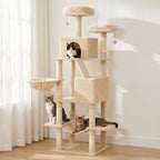 Arbre à Chat Double Niche installé dans un salon lumineux