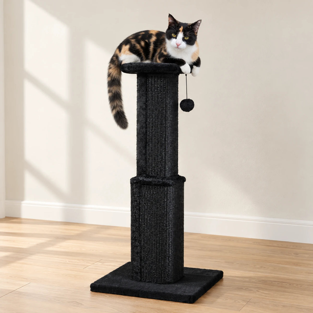Chat allongé sur le perchoir de le griffoir Chat Géant