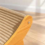 Surface en sisal tissé du griffoir chat design en gros plan