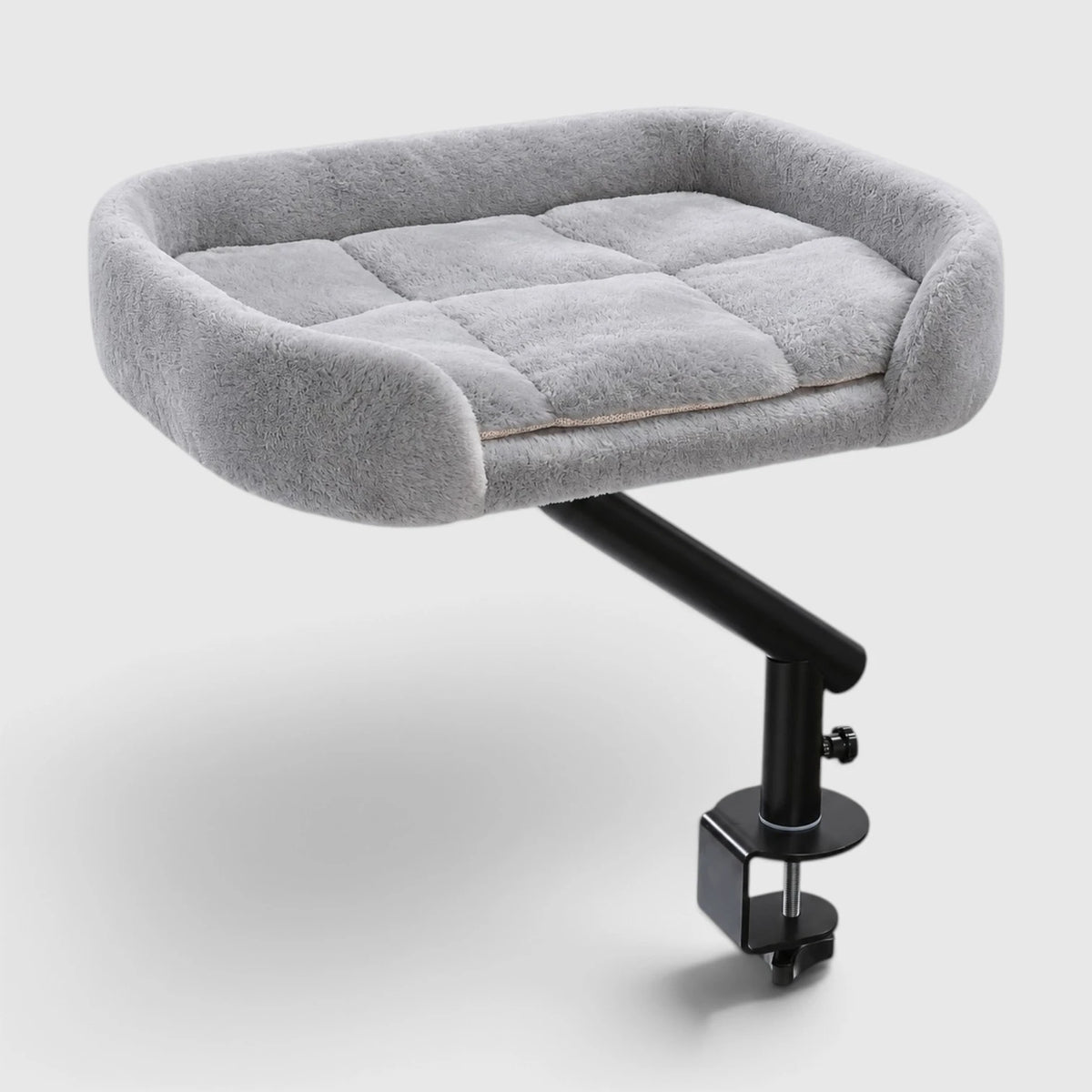 Panier chat bureau gris avec support noir