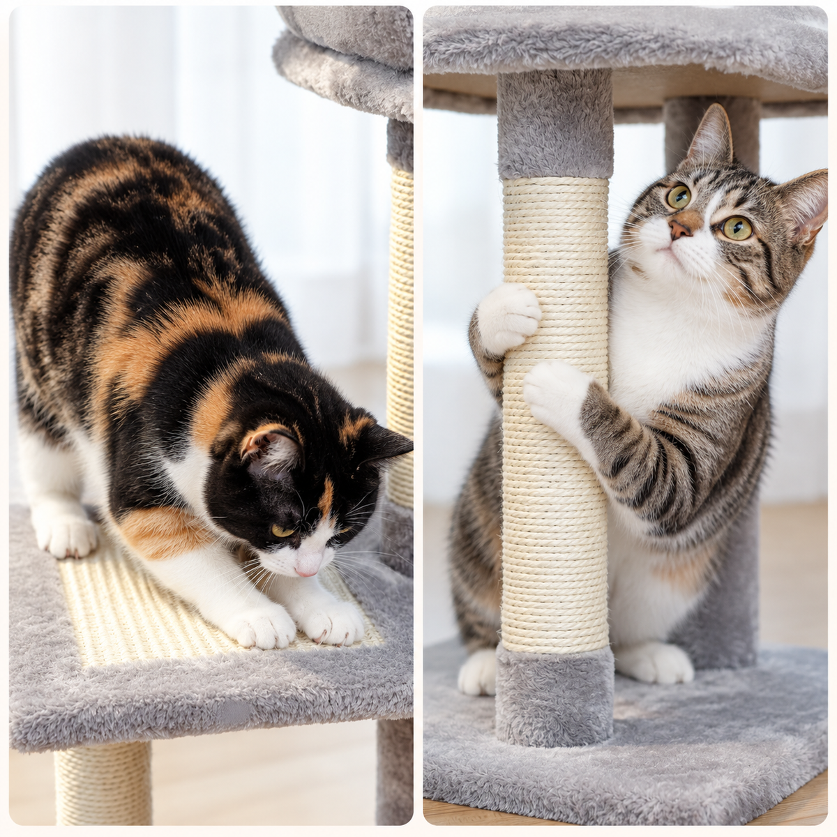 Chat allongé sur le perchoir de l'arbre à Chat Petit Espace