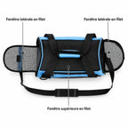 Fenêtres en filet latérales et supérieure du sac de transport chat